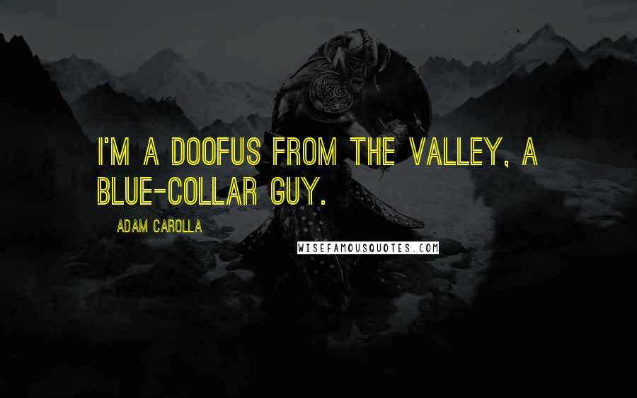 Adam Carolla Quotes: I'm a doofus from the Valley, a blue-collar guy.