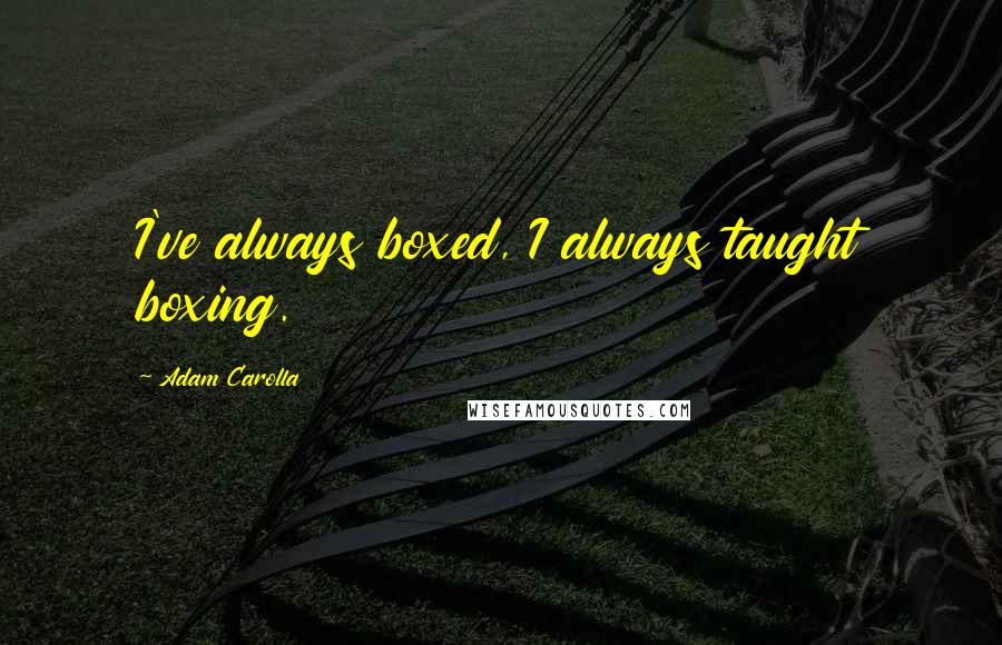 Adam Carolla Quotes: I've always boxed, I always taught boxing.