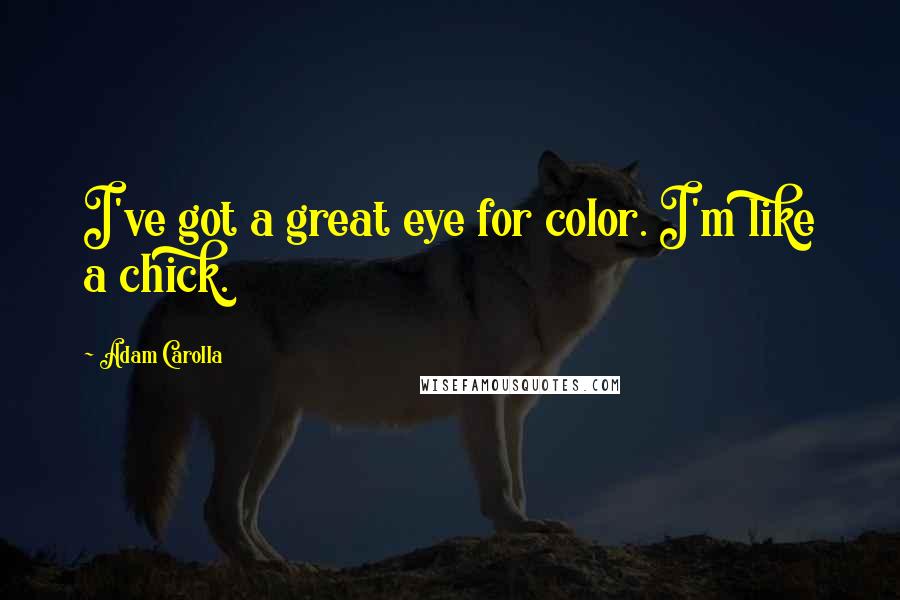 Adam Carolla Quotes: I've got a great eye for color. I'm like a chick.