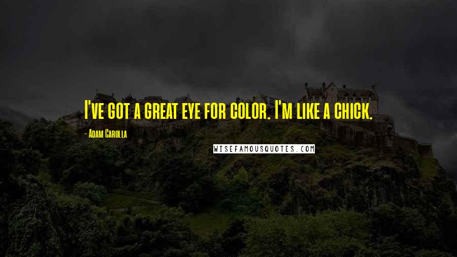 Adam Carolla Quotes: I've got a great eye for color. I'm like a chick.