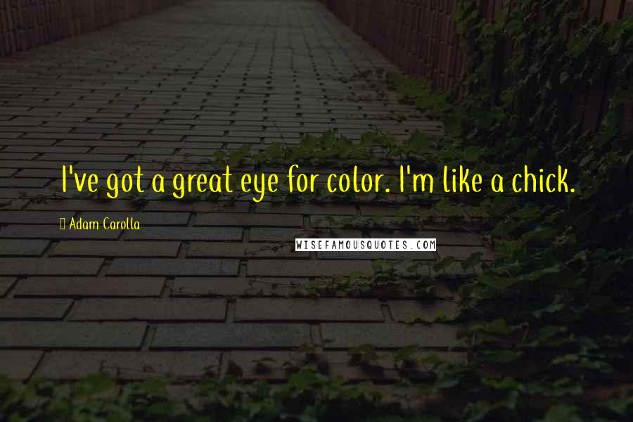 Adam Carolla Quotes: I've got a great eye for color. I'm like a chick.