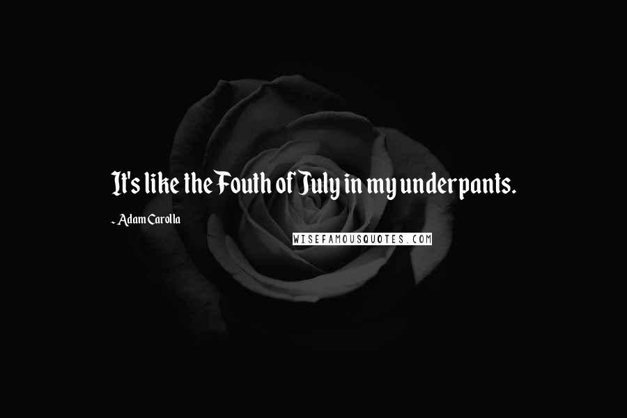 Adam Carolla Quotes: It's like the Fouth of July in my underpants.