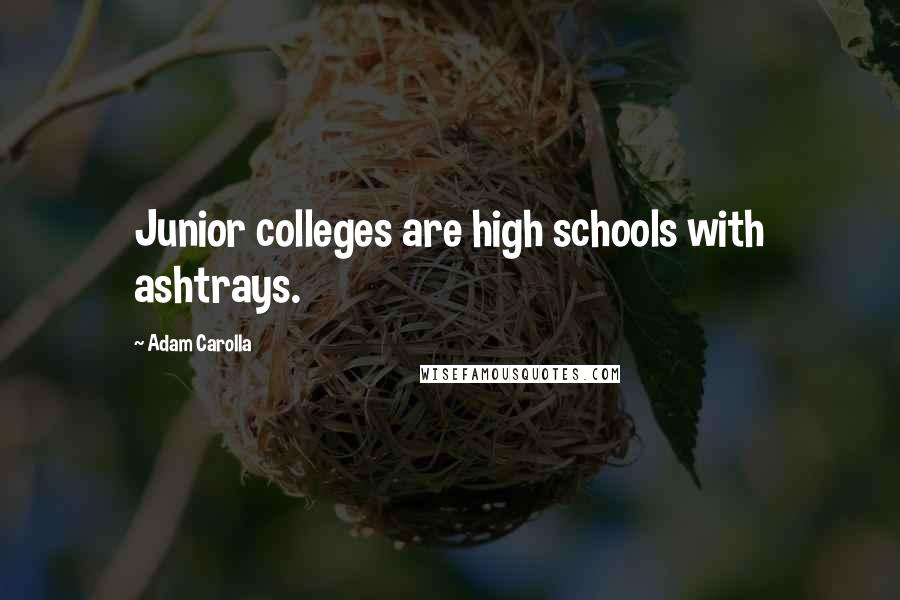 Adam Carolla Quotes: Junior colleges are high schools with ashtrays.