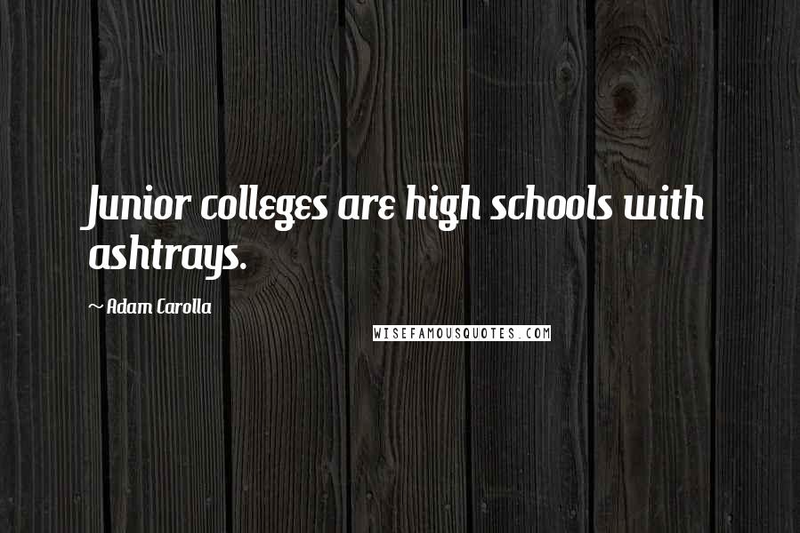 Adam Carolla Quotes: Junior colleges are high schools with ashtrays.