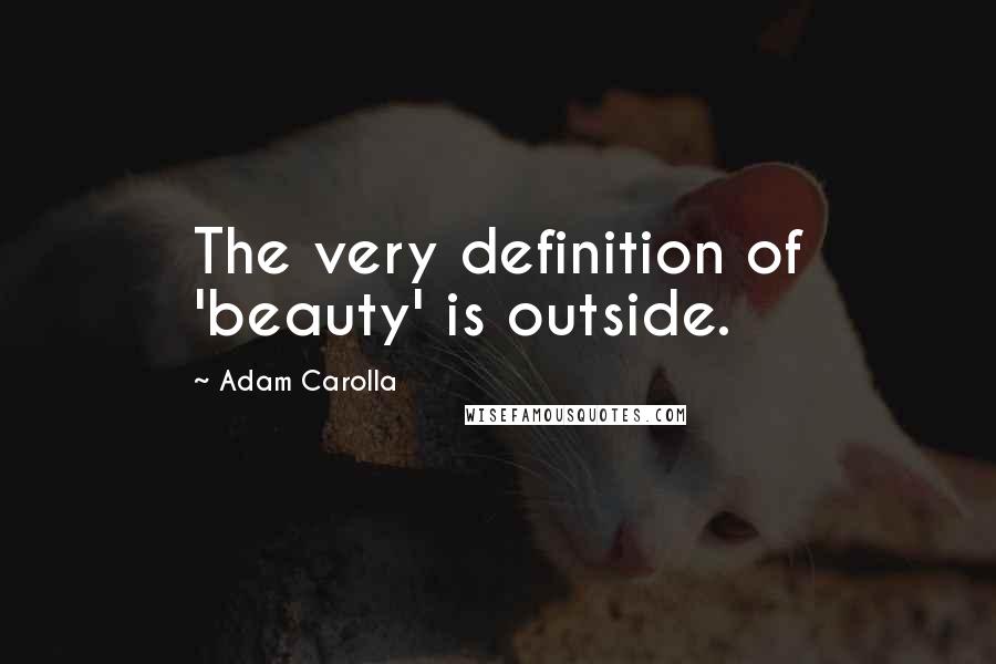 Adam Carolla Quotes: The very definition of 'beauty' is outside.