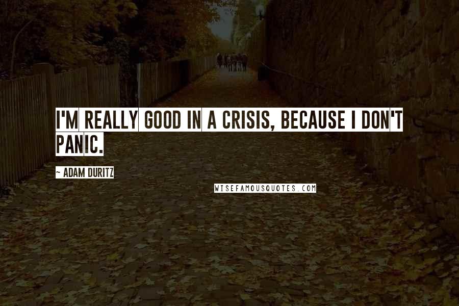 Adam Duritz Quotes: I'm really good in a crisis, because I don't panic.