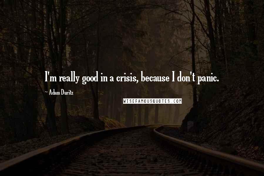 Adam Duritz Quotes: I'm really good in a crisis, because I don't panic.