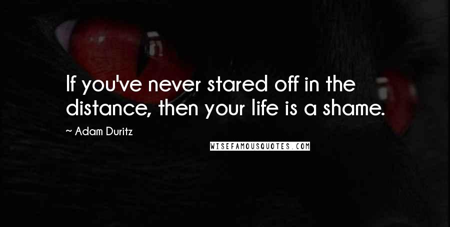 Adam Duritz Quotes: If you've never stared off in the distance, then your life is a shame.