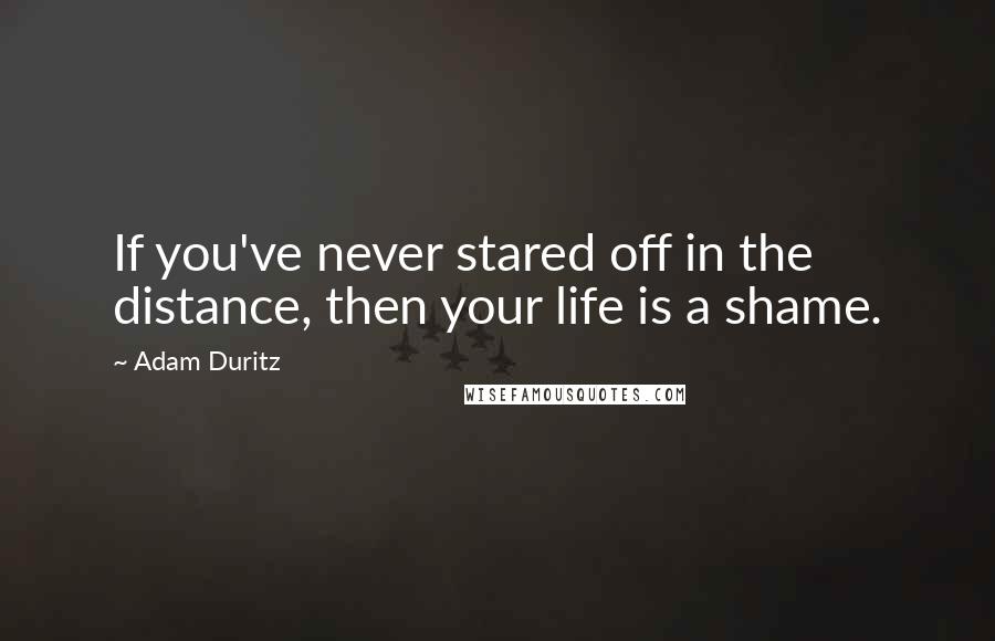 Adam Duritz Quotes: If you've never stared off in the distance, then your life is a shame.