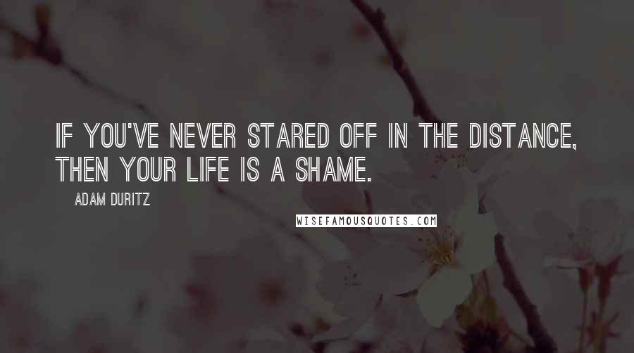 Adam Duritz Quotes: If you've never stared off in the distance, then your life is a shame.