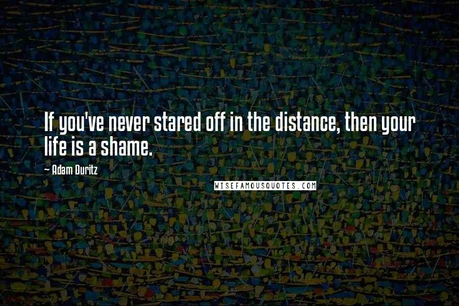 Adam Duritz Quotes: If you've never stared off in the distance, then your life is a shame.