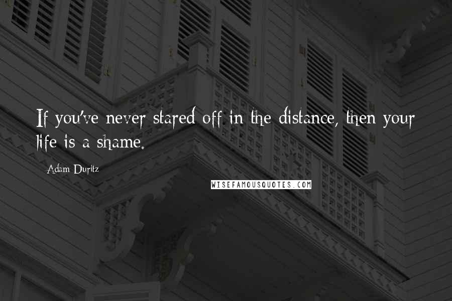 Adam Duritz Quotes: If you've never stared off in the distance, then your life is a shame.