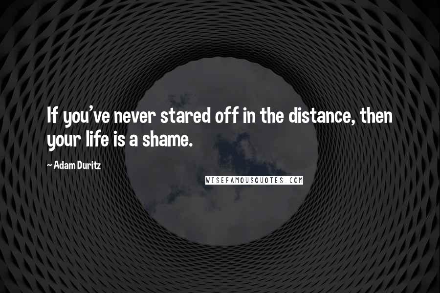 Adam Duritz Quotes: If you've never stared off in the distance, then your life is a shame.