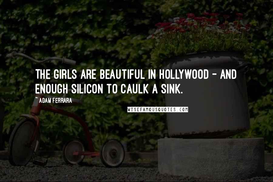 Adam Ferrara Quotes: The girls are beautiful in Hollywood - and enough silicon to caulk a sink.