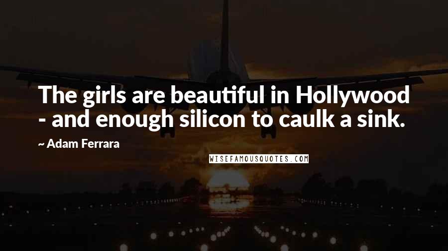 Adam Ferrara Quotes: The girls are beautiful in Hollywood - and enough silicon to caulk a sink.