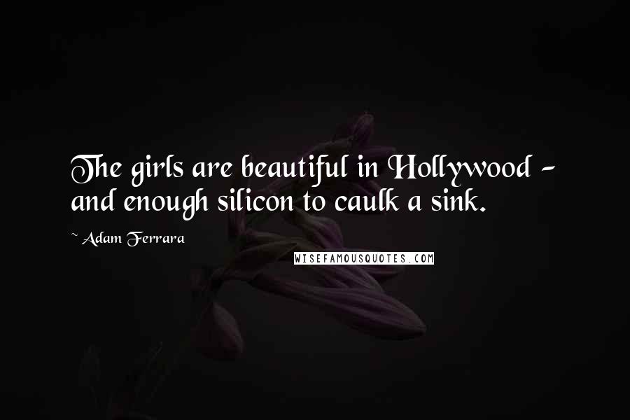 Adam Ferrara Quotes: The girls are beautiful in Hollywood - and enough silicon to caulk a sink.