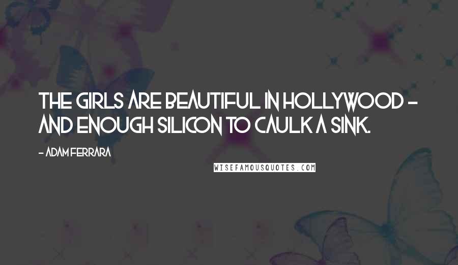 Adam Ferrara Quotes: The girls are beautiful in Hollywood - and enough silicon to caulk a sink.