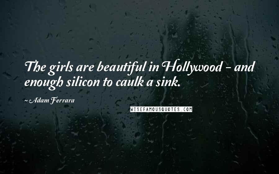 Adam Ferrara Quotes: The girls are beautiful in Hollywood - and enough silicon to caulk a sink.
