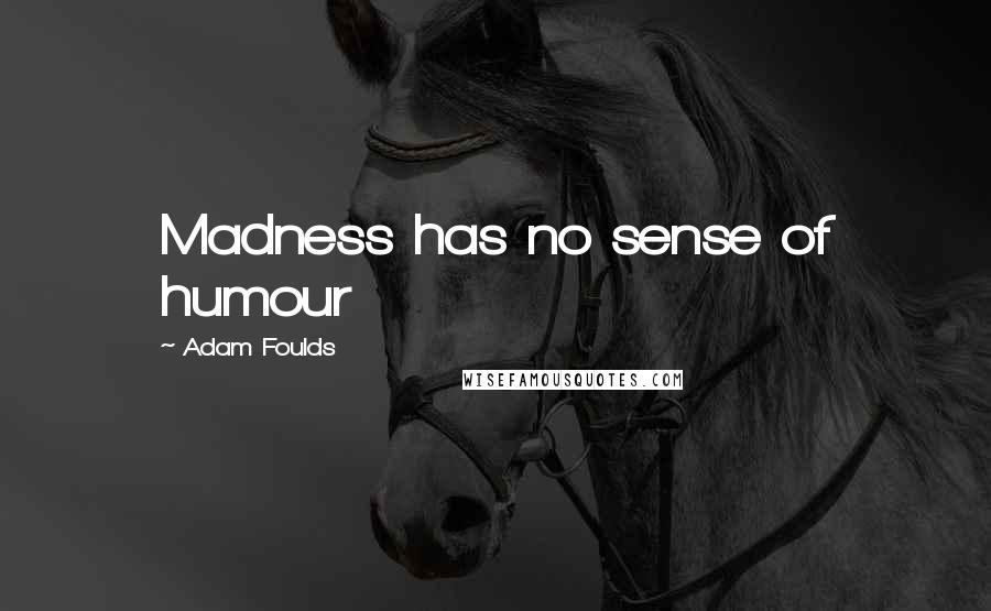 Adam Foulds Quotes: Madness has no sense of humour