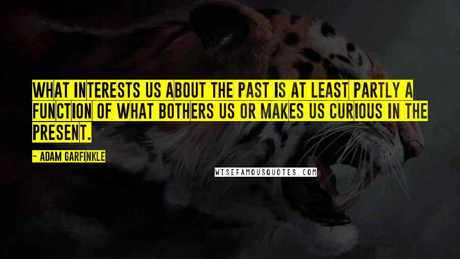 Adam Garfinkle Quotes: What interests us about the past is at least partly a function of what bothers us or makes us curious in the present.