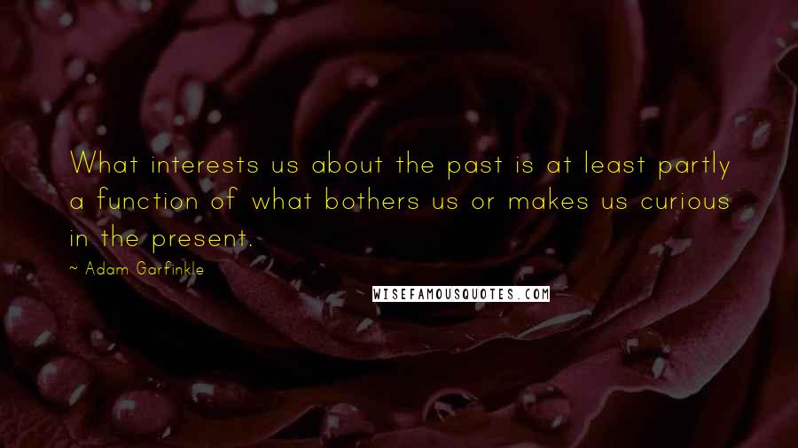 Adam Garfinkle Quotes: What interests us about the past is at least partly a function of what bothers us or makes us curious in the present.