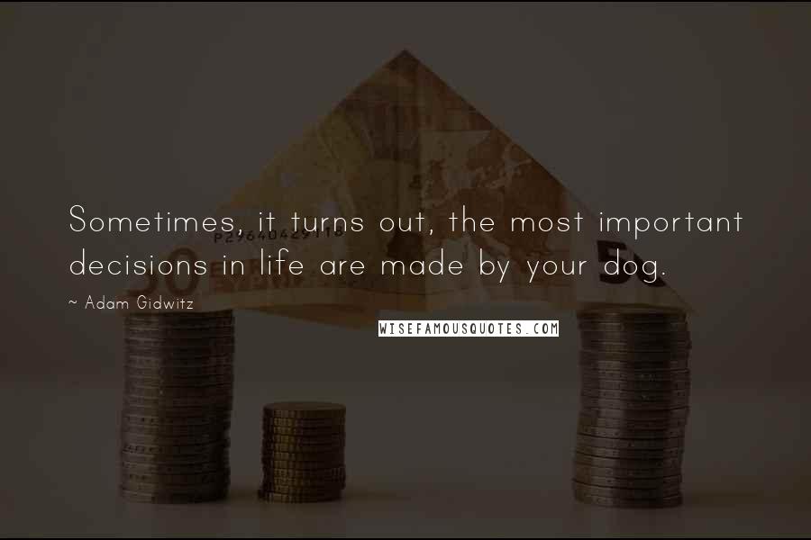 Adam Gidwitz Quotes: Sometimes, it turns out, the most important decisions in life are made by your dog.