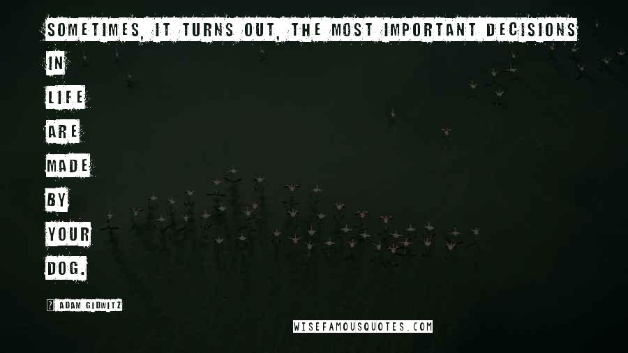 Adam Gidwitz Quotes: Sometimes, it turns out, the most important decisions in life are made by your dog.