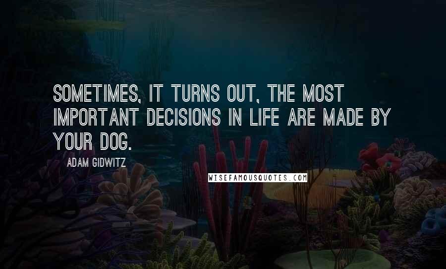 Adam Gidwitz Quotes: Sometimes, it turns out, the most important decisions in life are made by your dog.