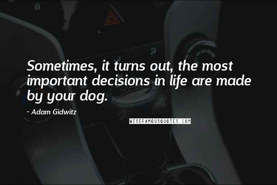 Adam Gidwitz Quotes: Sometimes, it turns out, the most important decisions in life are made by your dog.