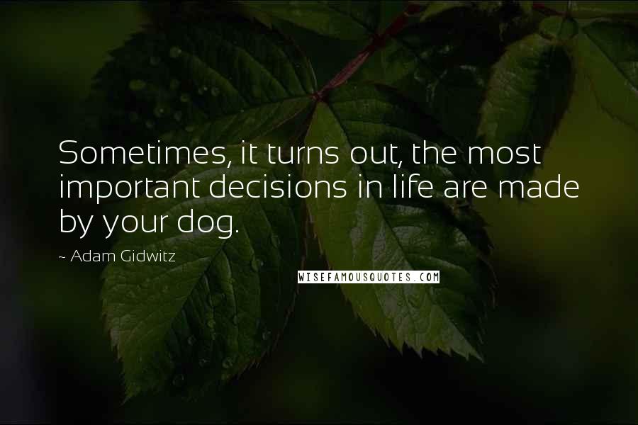 Adam Gidwitz Quotes: Sometimes, it turns out, the most important decisions in life are made by your dog.