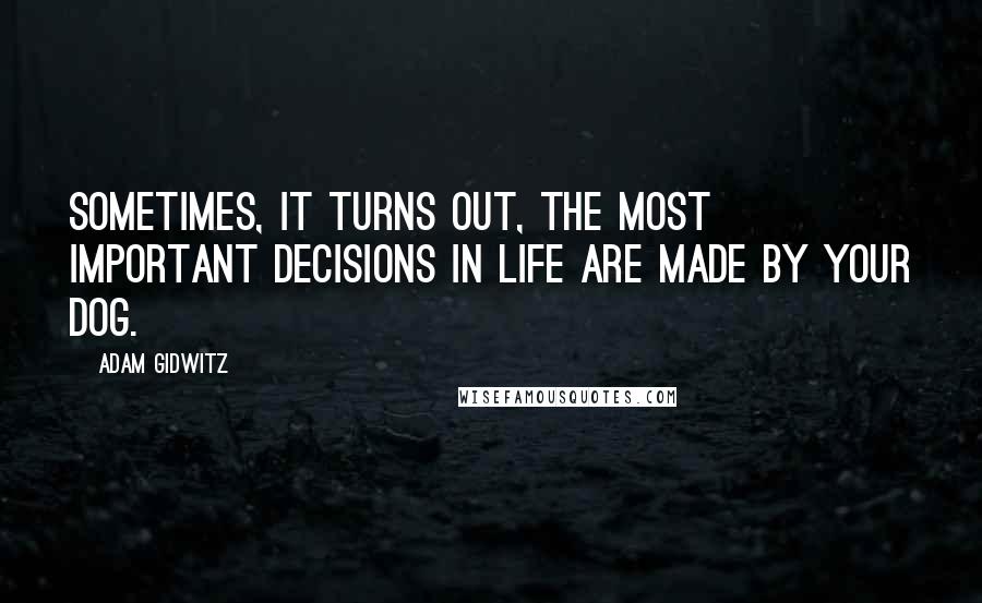 Adam Gidwitz Quotes: Sometimes, it turns out, the most important decisions in life are made by your dog.