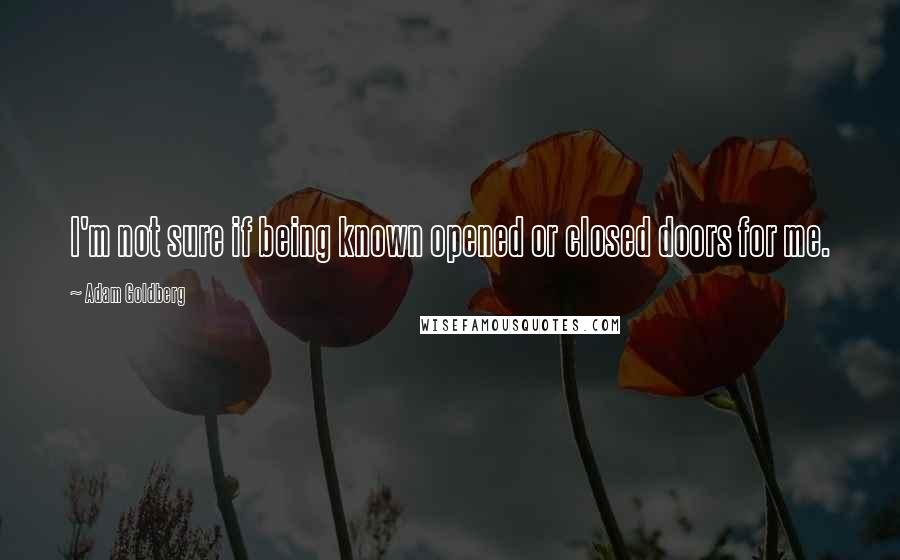 Adam Goldberg Quotes: I'm not sure if being known opened or closed doors for me.