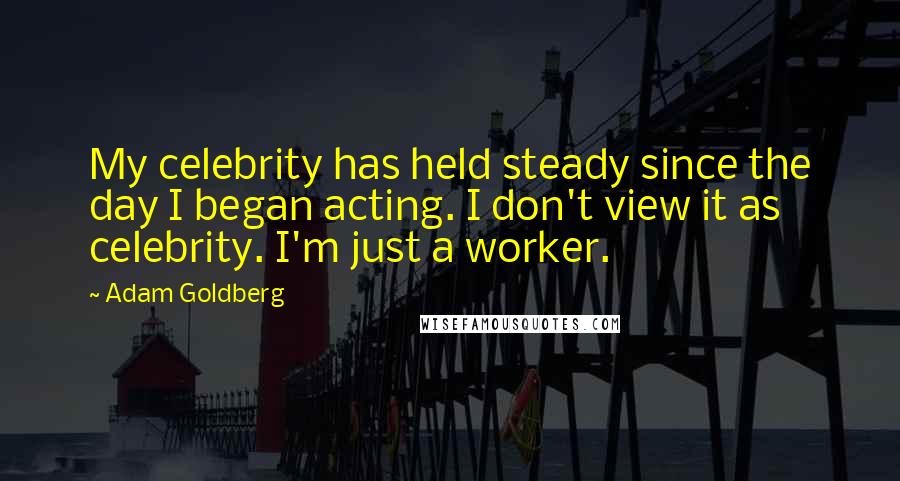 Adam Goldberg Quotes: My celebrity has held steady since the day I began acting. I don't view it as celebrity. I'm just a worker.