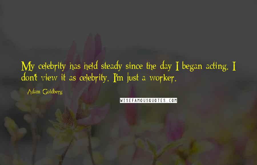 Adam Goldberg Quotes: My celebrity has held steady since the day I began acting. I don't view it as celebrity. I'm just a worker.