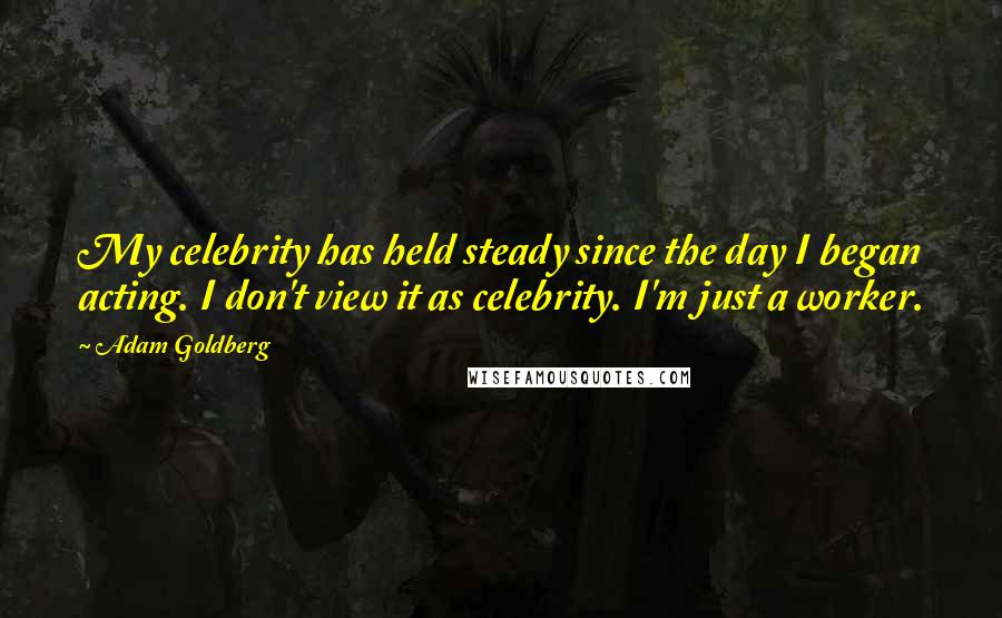 Adam Goldberg Quotes: My celebrity has held steady since the day I began acting. I don't view it as celebrity. I'm just a worker.