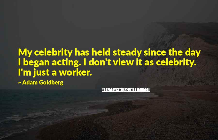 Adam Goldberg Quotes: My celebrity has held steady since the day I began acting. I don't view it as celebrity. I'm just a worker.
