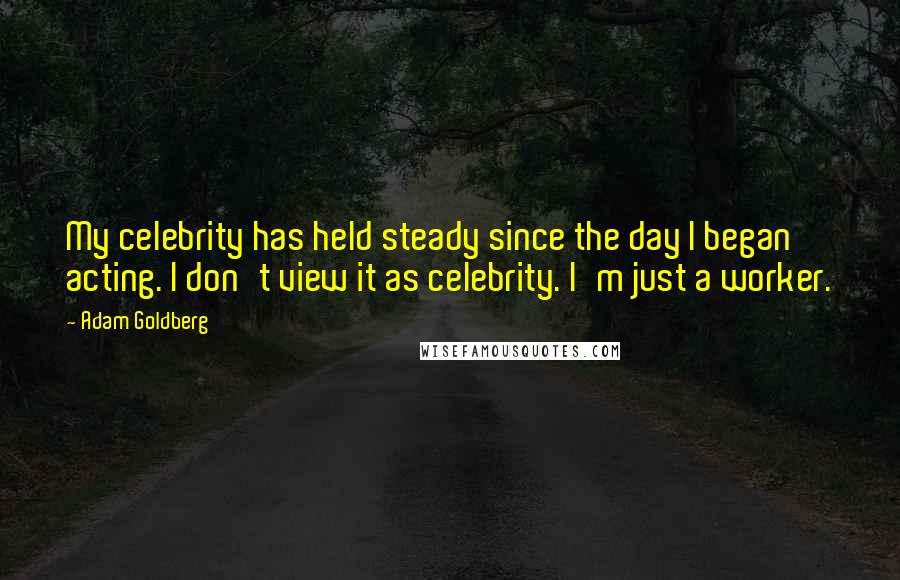 Adam Goldberg Quotes: My celebrity has held steady since the day I began acting. I don't view it as celebrity. I'm just a worker.