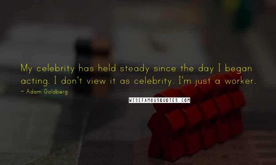 Adam Goldberg Quotes: My celebrity has held steady since the day I began acting. I don't view it as celebrity. I'm just a worker.