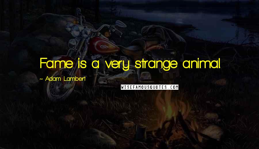 Adam Lambert Quotes: Fame is a very strange animal.