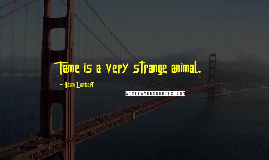 Adam Lambert Quotes: Fame is a very strange animal.