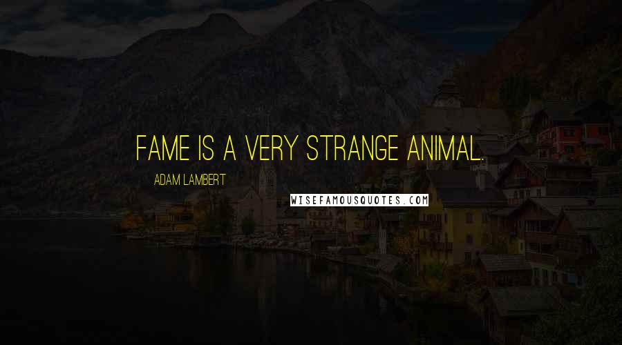 Adam Lambert Quotes: Fame is a very strange animal.