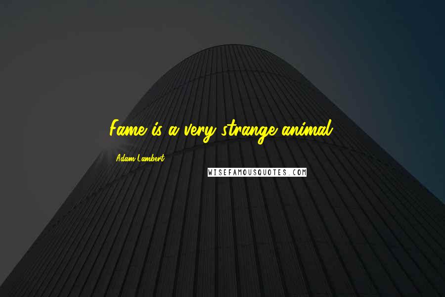 Adam Lambert Quotes: Fame is a very strange animal.