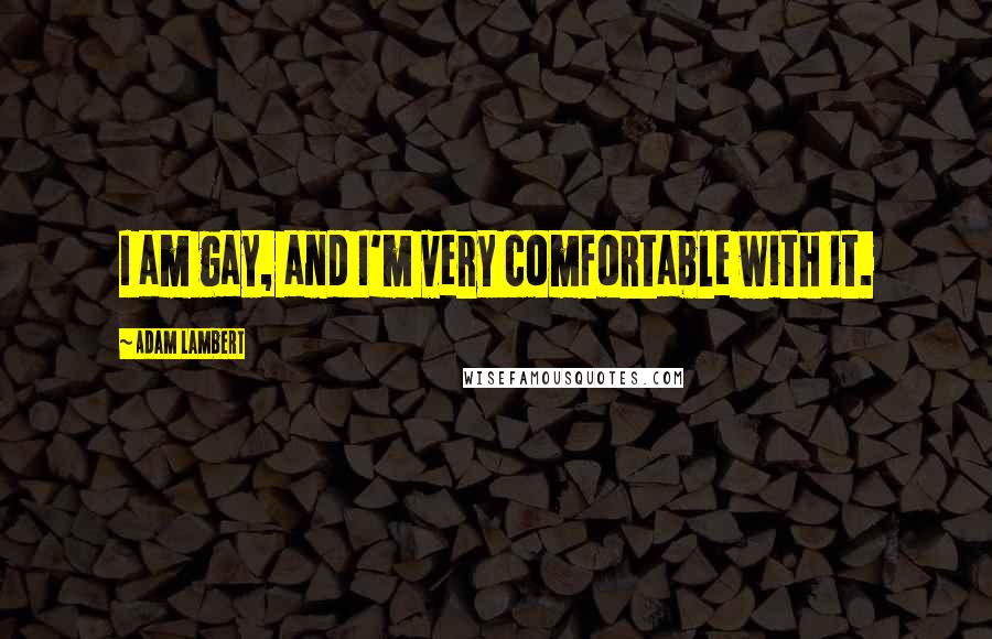 Adam Lambert Quotes: I am gay, and I'm very comfortable with it.