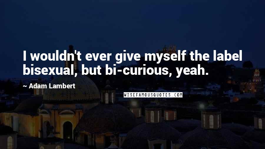 Adam Lambert Quotes: I wouldn't ever give myself the label bisexual, but bi-curious, yeah.