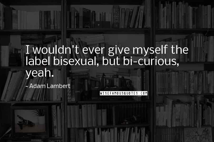 Adam Lambert Quotes: I wouldn't ever give myself the label bisexual, but bi-curious, yeah.