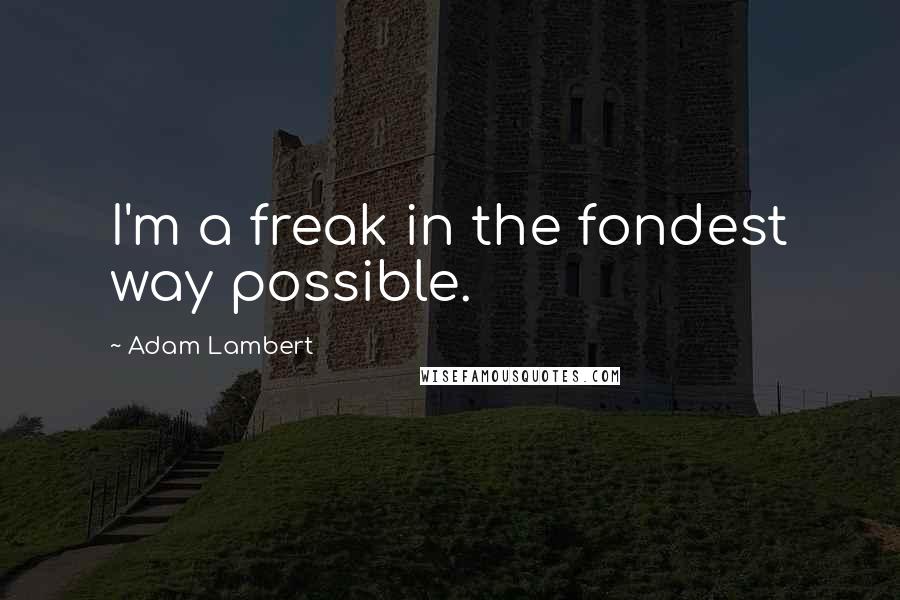 Adam Lambert Quotes: I'm a freak in the fondest way possible.