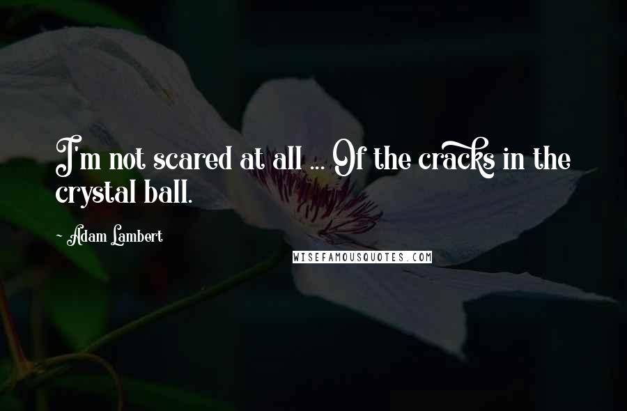 Adam Lambert Quotes: I'm not scared at all ... Of the cracks in the crystal ball.