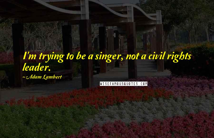 Adam Lambert Quotes: I'm trying to be a singer, not a civil rights leader.