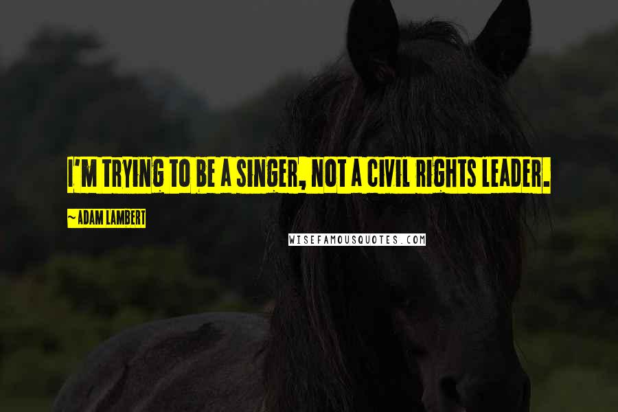 Adam Lambert Quotes: I'm trying to be a singer, not a civil rights leader.