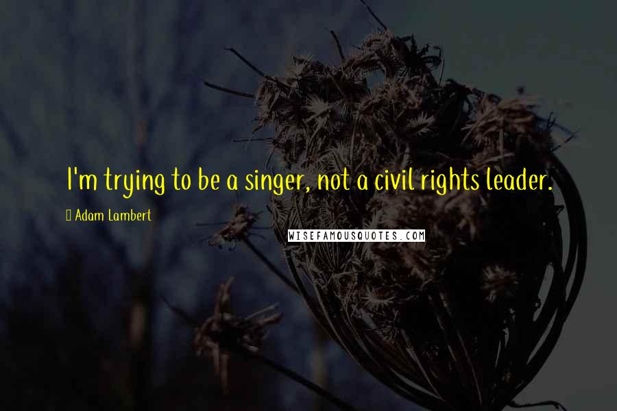 Adam Lambert Quotes: I'm trying to be a singer, not a civil rights leader.